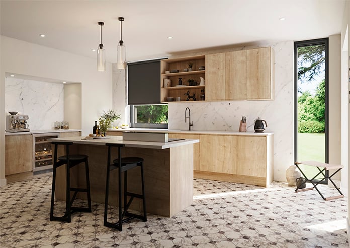 Oceana (Blackout), Slate Grey - Motorised Roller Blind - Image 7